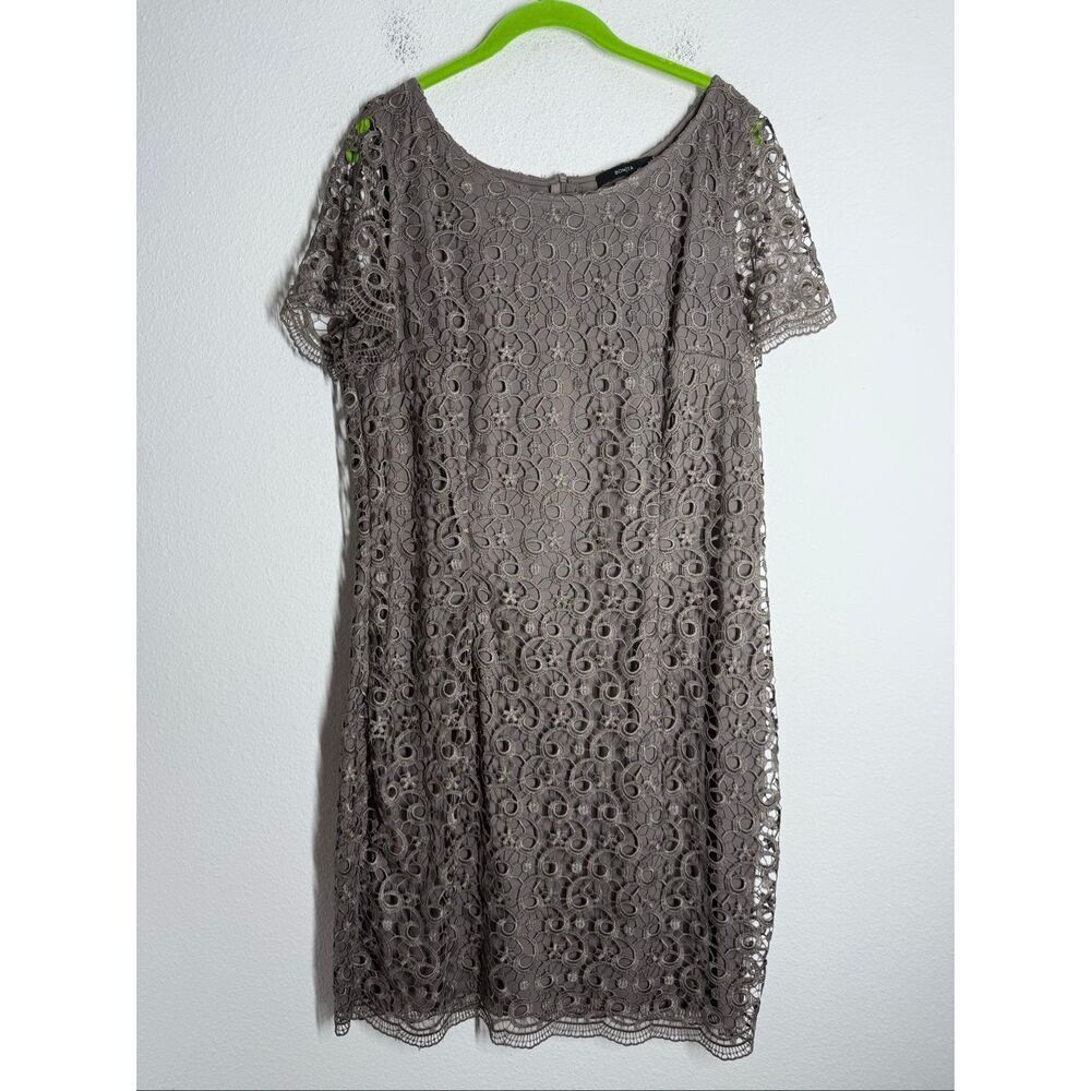Bonita Germany Lace Cocktail Dress Cocoa Lined Size 44 EU/ XL US